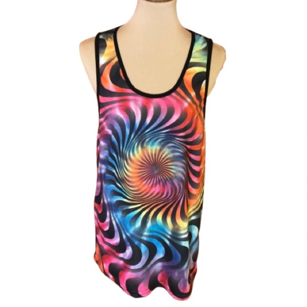 Fort Knox geometric psychedelic festival tank top